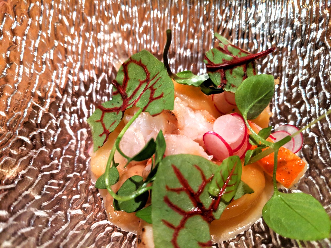 4 - King crab with potatoes, chamomile and rose